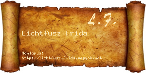 Lichtfusz Frida névjegykártya